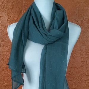 Elie Tahari Blue Sparkle Glitter Oblong Scarf